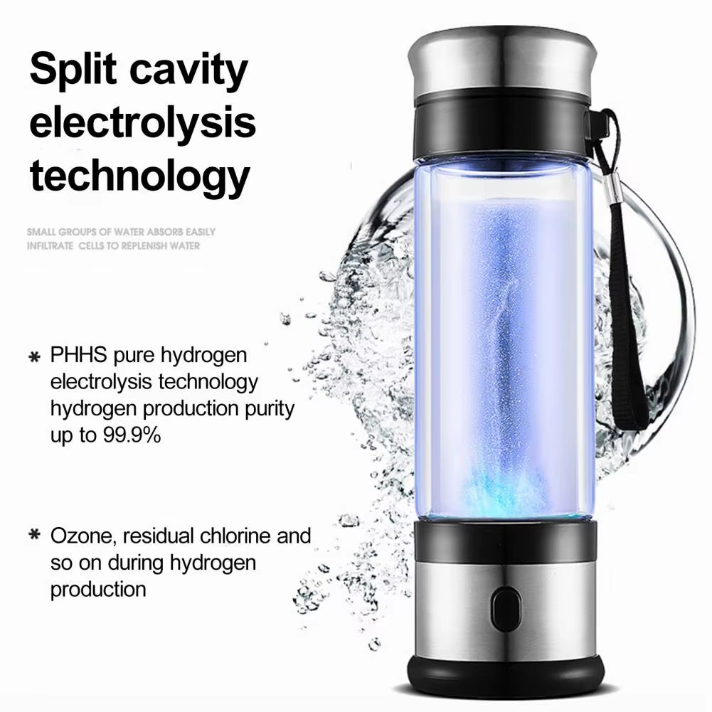 350ML Portable Hydrogen Water Generator Bottle Health Boosting Ionizer with PEM Technology Hydrogen-Rich Water Cup