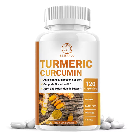 BBEEAAUU High Quality Turmeric Curcumin Capsules Support Joint Inflammation Health Antioxidant Brain Cognitive &Digestive Health