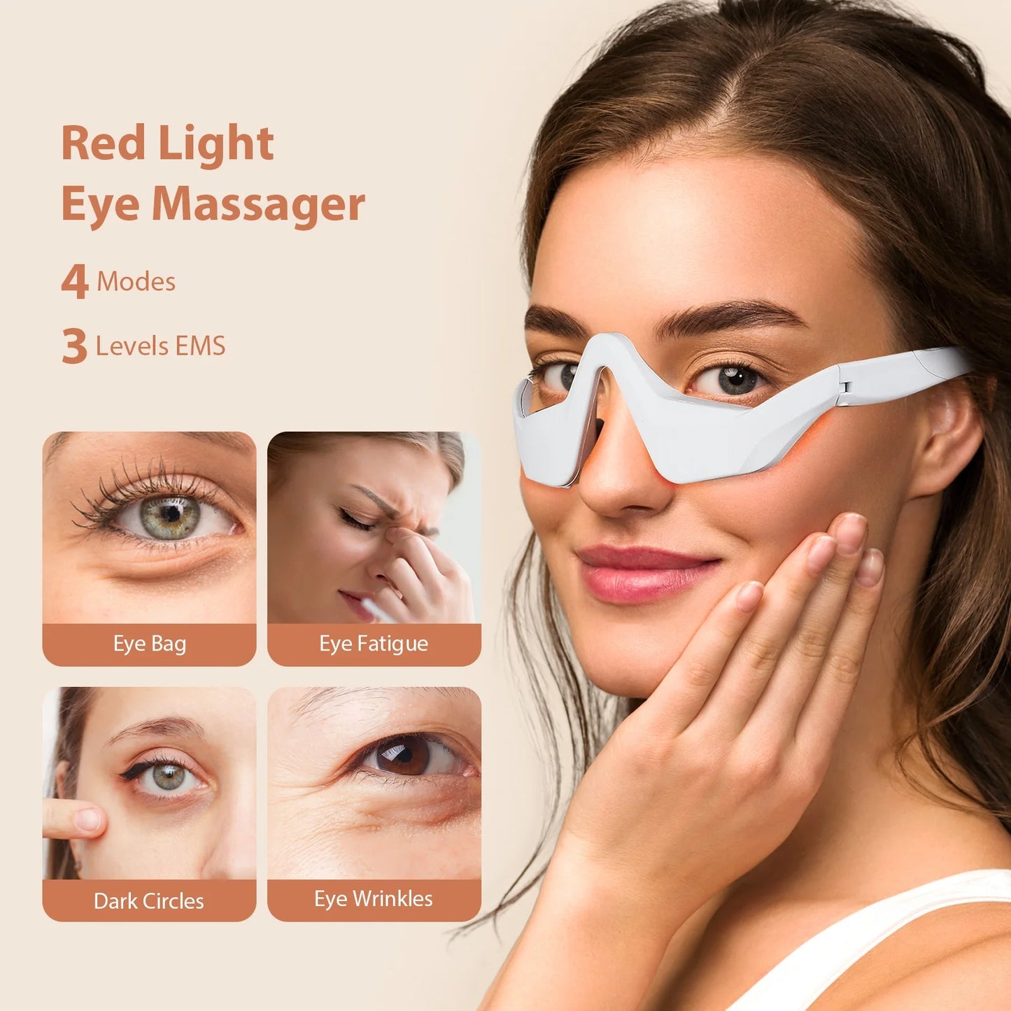 3D Eye Massager Eyes Relax Fatigue Relief Lighten Dark Circles Smooth Eye Fine Line Beauty Eye Care